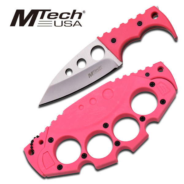 Knuckle Fixed Blade Neck Knife Girls Favourite In Pink With Sheath - Tophatter's Army Products & Self Defense Collectible Weapons - Tophatter Daily Deals